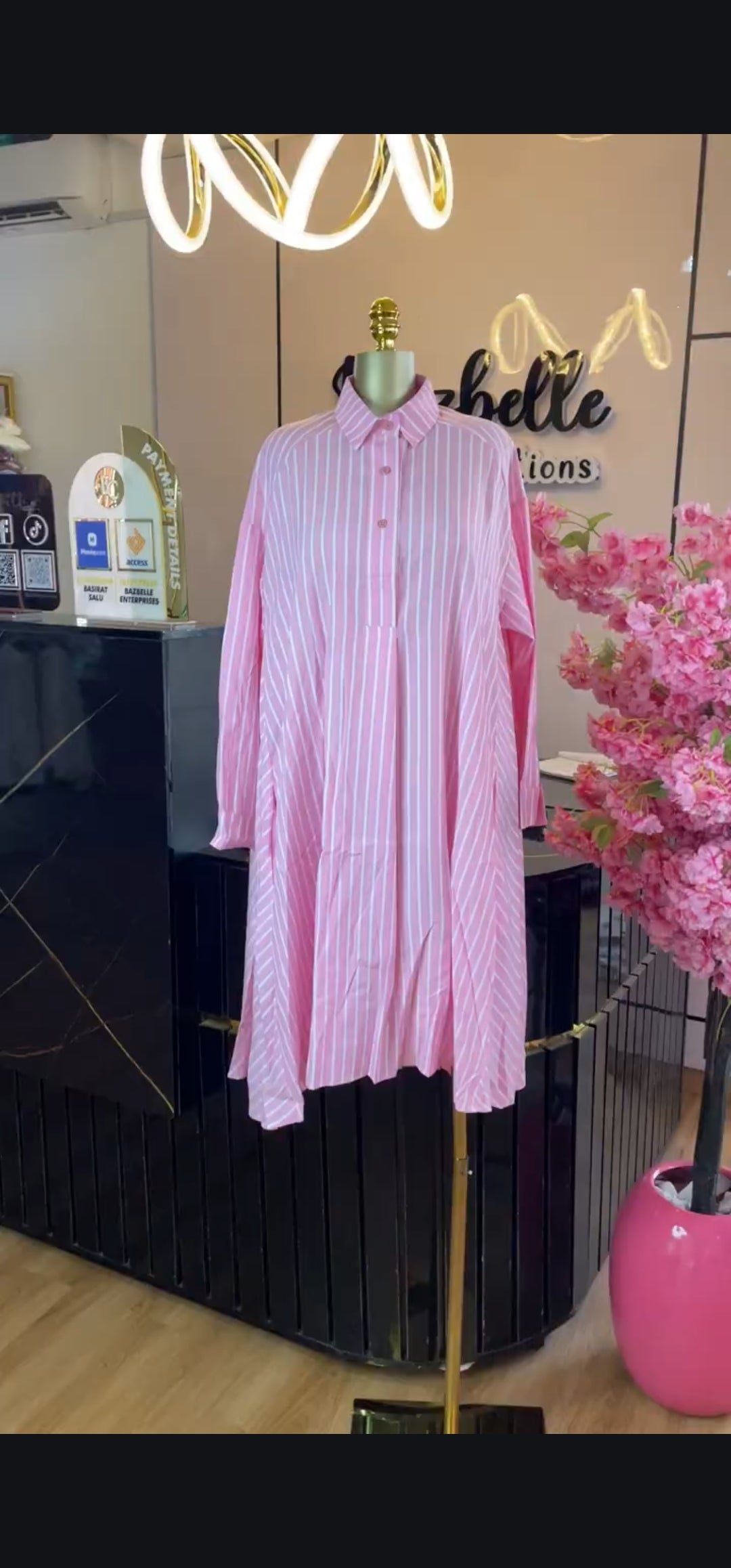 Stripes A-line shirtdress