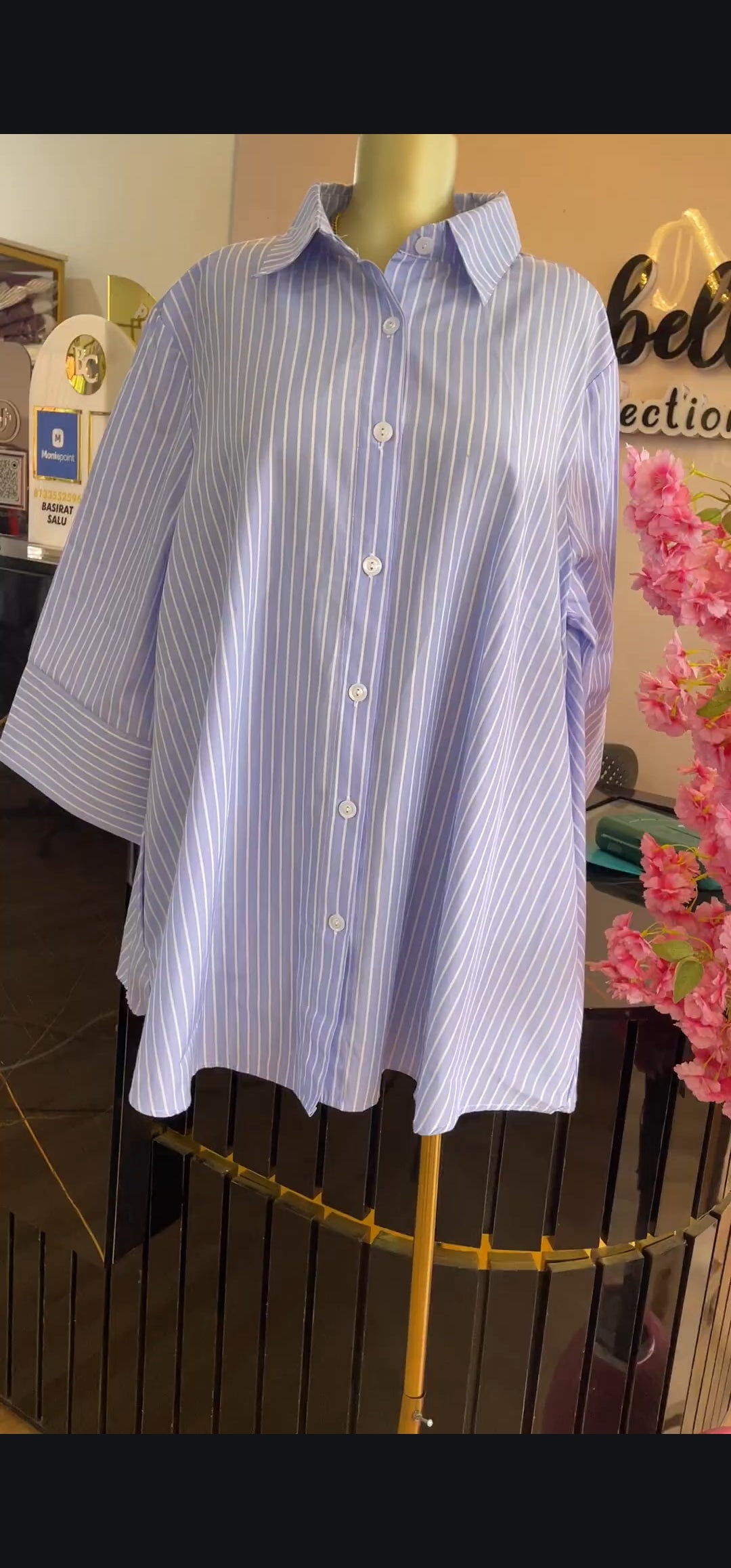 Stripes high low shirt