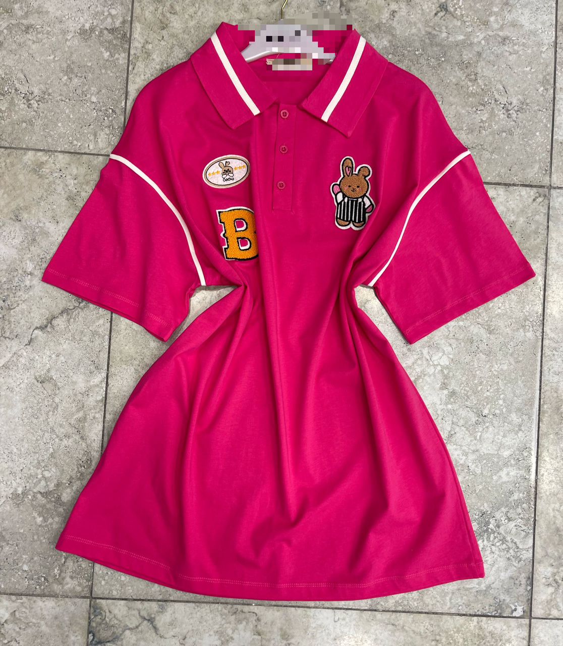 Pink collar neck tshirt