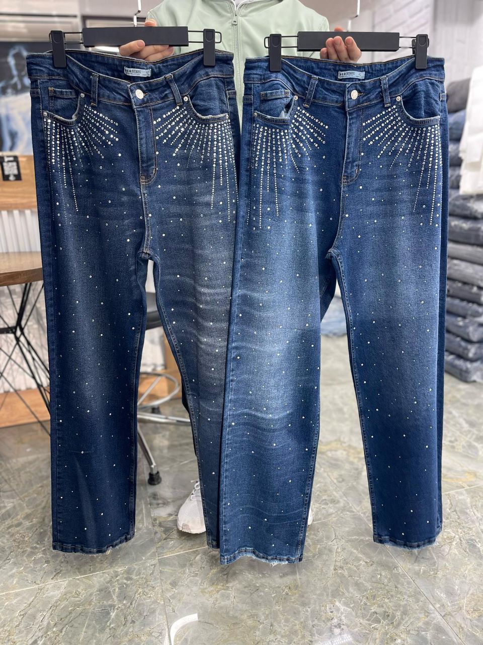 Stoned jean trousers