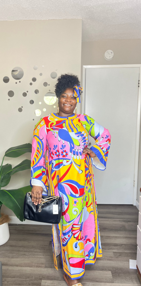 Multicolored kaftan