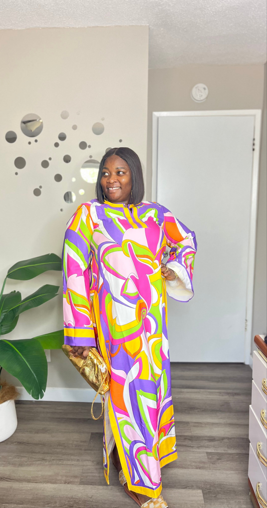 Multicolored kaftan