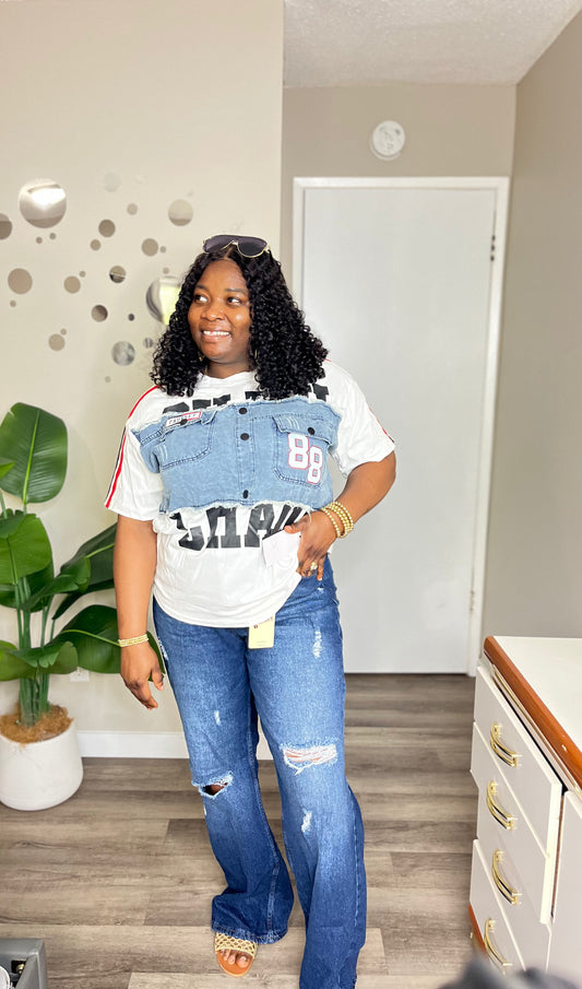 Denim mix tshirt