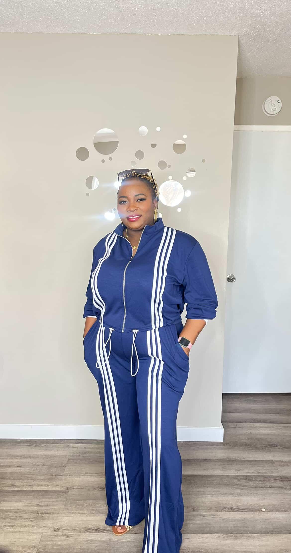 Stripes detailed 2pc set