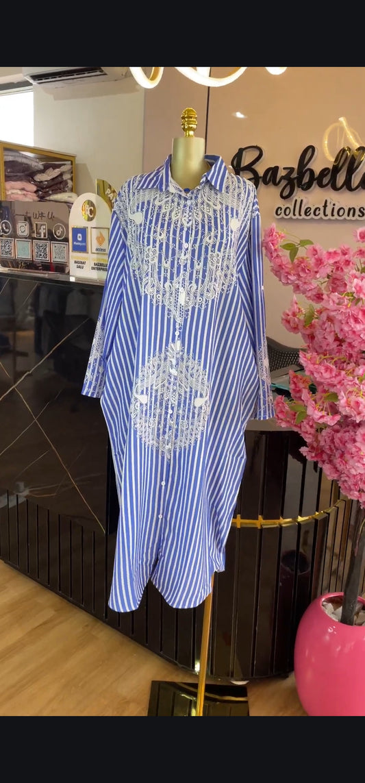 Henna print shirtdress