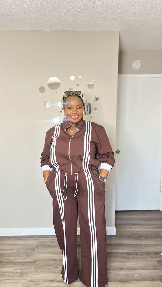 Stripes detailed 2pc set
