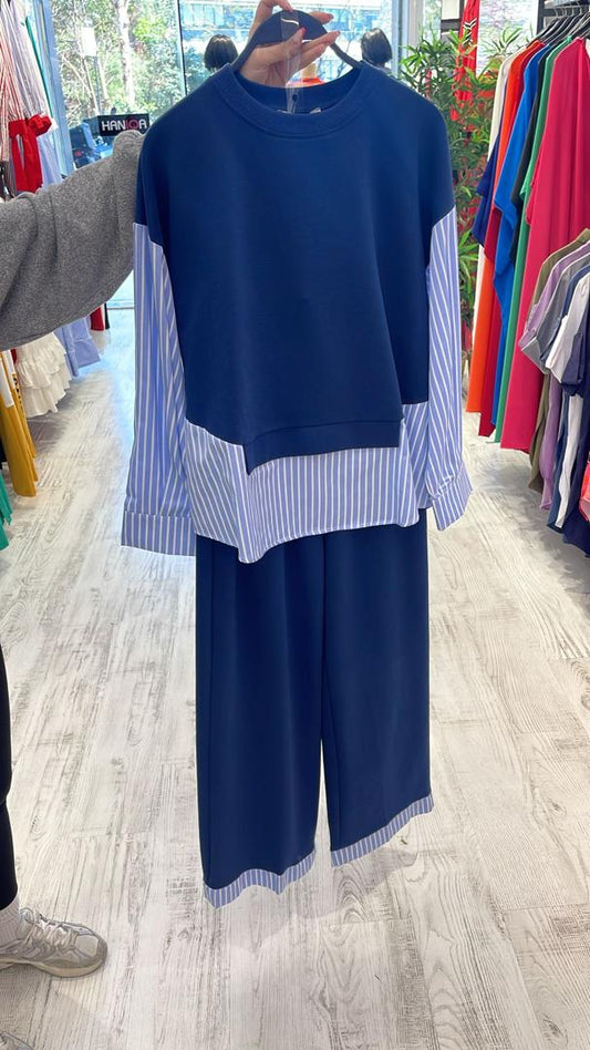 Plain and Stripes 2pc set