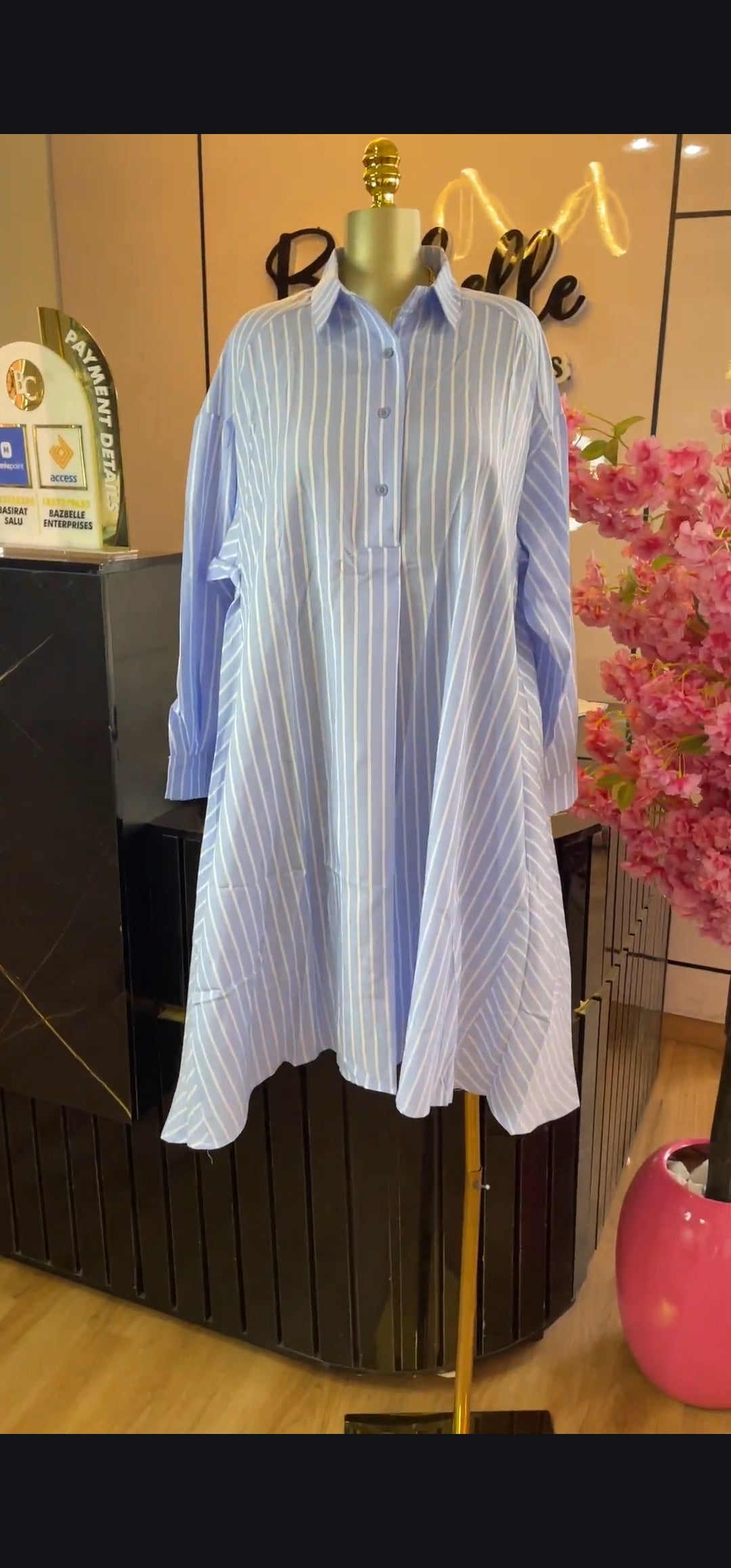 Stripes A-line shirtdress