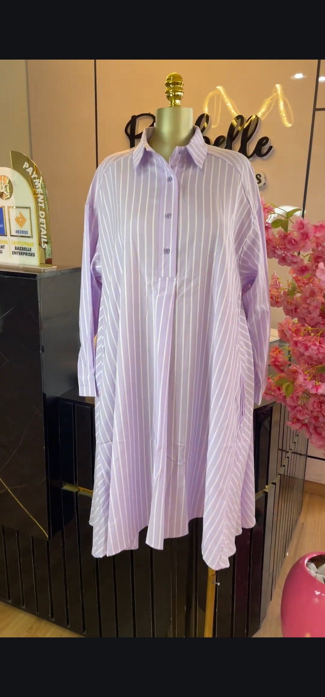 Stripes A-line shirtdress