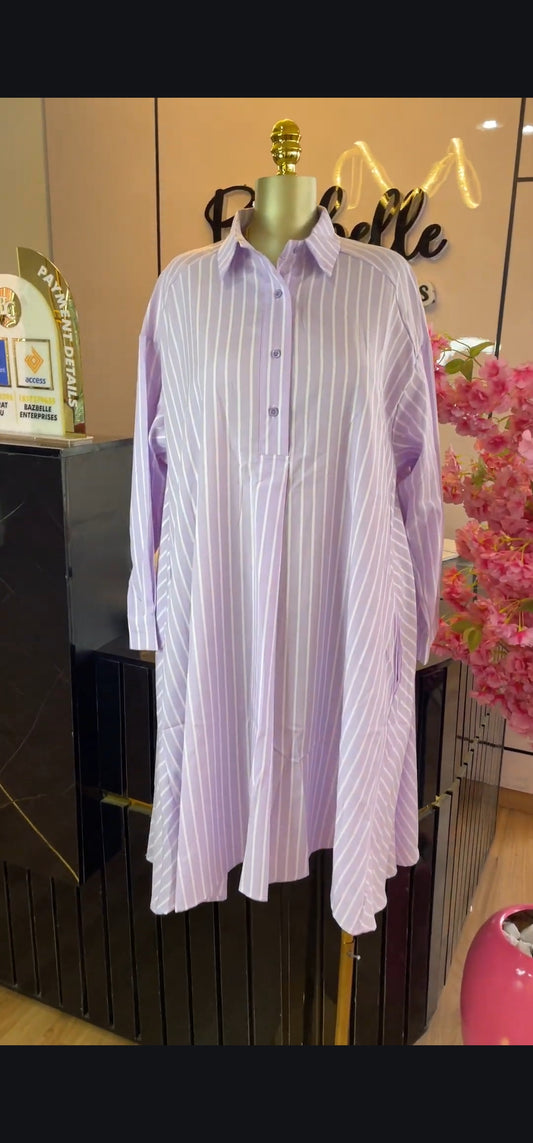 Stripes A-line shirtdress