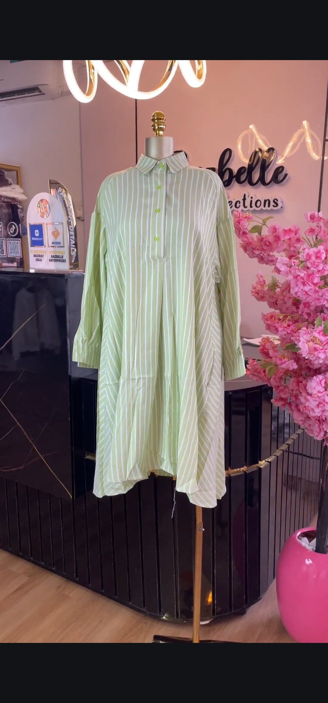 Stripes A-line shirtdress