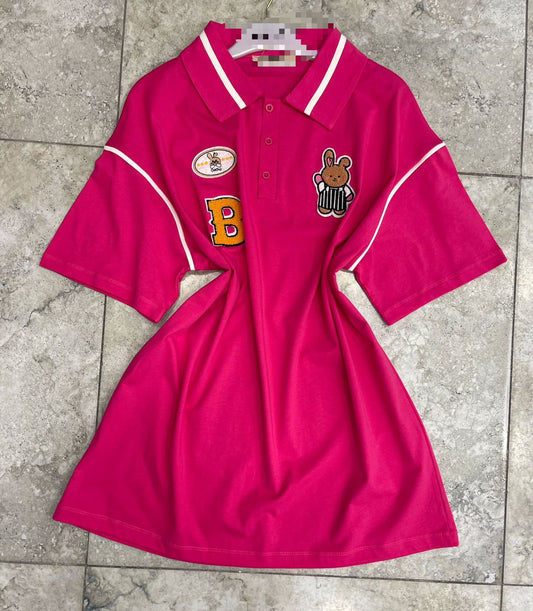 Pink collar neck tshirt